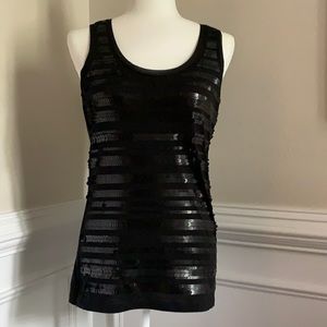 Ann Taylor Black Sequin Top